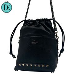 美品！✨】 Valentino ロックスタッズ ショルダーバッグ 巾着 黒 