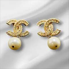 CHANEL シャネル ピアス 両耳用 ココマーク ストーン フェイクパール A15 ビンテージ ★おすすめ★