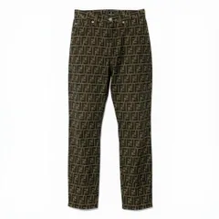 Mc30  FENDI フェンディ ズッカ柄 ロングパンツ テーパードパンツ 総柄 サイズ29 ベージュ系 メンズ 紳士服u02tのサムネイル