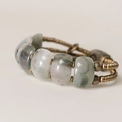 アフリカ輸入 天然石風バングル（アンティーク調） [並行輸入品