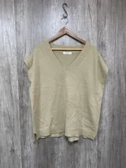 samansa mos2 サマンサモスモス Vネック ワイド ニット ベスト sizeF/ベージュ ■◇ レディース
