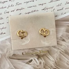 【極美品】クリスチャンディオール イヤリング CDロゴ GPメッキ ゴールド金 ピアス GPメッキ アクセサリー  Christian Dior Vintage CD Logo Earrings Gold 22422