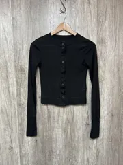 HANNE アン Sheer rib cardigan カーディガン sizeF/黒 ■◇ レディース
