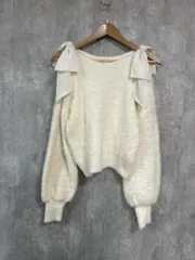 INGNI イング 肩リボン ニット セーター sizeM/白 ◆■ レディース