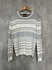 NICOLE CLUB ニコルクラブ 転換裏ボーダー ニット セーター size46/白 ■◇ レディース