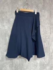 PROPORTION プロポーション ボディドレッシング ひざ丈 アシメトリー フレア スカート size3/紺 ■◇ レディース