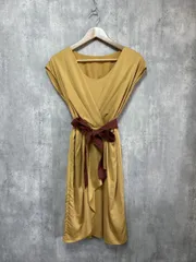 NICOLE ニコル Ｖネック タック パーティー 結婚式二次会 ドレス ワンピース size38/マスタードイエロー ■◆ レディースのサムネイル