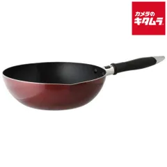【新品】リビング ｢スピローザIII｣ 深型 フライパン 22cm レッド ガス火専用 《納期約２週間》