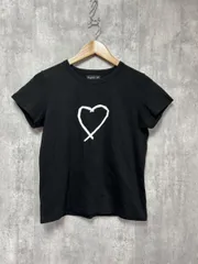 agnes b アニエスベー ハート プリント Tシャツ sizeT2/黒 ■◆ レディース