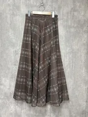 PROPORTION プロポーション ボディドレッシング メッシュチェック フレア スカート sizeS/茶 ■◆ レディースのサムネイル