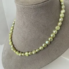 淡水本真珠★フラット★パールネックレス★ハンドメイド★ファッション★デザイン★ネックレス