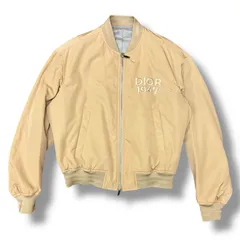 国内正規 未使用 DIOR HOMME 24SS Zip Up Long Sleeve Jacket 1947ロゴ刺繍ボンバージャケット ブルゾン  ディオール・オム 143C432F4533 ベージュ 46 （2832M）のサムネイル