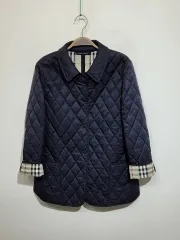 (L) BURBERRY バーバリー キルティングジャケット ネイビー 裏地 ノヴァチェック キルティング アウター 英国版