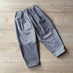 sale♪❇︎ハンドメイド❇︎もんぺパンツ　サルエルタイプ　ホワイトヒッコリー　Ｌ ❇︎ハンドメイド❇︎もんぺパンツ サルエルタイプ ホワイトヒッコリー