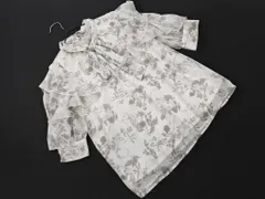 INGNI イング フリル リボン ボタニカル柄 ブラウス シャツ sizeM/白ｘグレージュ ■◇ レディース