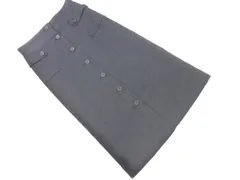 Calvin Klein カルバンクライン ボタンフライ ロング Aライン 台形 デニムスカート size4/濃紺 ■◇ レディースのサムネイル
