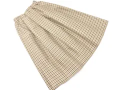 ADAM ET ROPE' アダムエロペ リバーシブル チェック タック ロング スカート sizeF/ベージュ ■◇ レディース