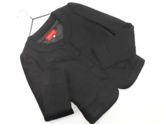Apuweiser-riche アプワイザーリッシェ ウール混 ノーカラー ジャケット size1/黒 ■◇ レディース