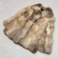 毛皮　フォックス　コート　ホワイト　ネーム入り　11号　中古美品　管理番号ARCFUKO168