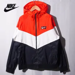 ナイキ NIKE ナイロンジャケット ウインドランナー L ブラック レッド ホワイト ラグラン WINDRUNNER ストリート スポーツミックス 古着 E264