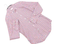 green label relaxing グリーンレーベルリラクシング ユナイテッドアローズ チェック ボタンダウン 長袖 シャツ sizeM/赤ｘ紺ｘ白 ■◇ メンズ