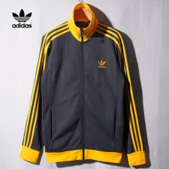アディダスオリジナルス adidas Originals トラックジャケット ヨーロッパ TT L グレーグリーン イエロー ロゴ刺繍 Europe TT スポーツウェア ジャージ ストリート スポーツミックス 古着 E269