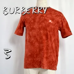 【極美品】BURBERRY BLACK LABELバーバリー ブラックレーベル 三陽商会  コットン製 タイダイ染め ホース刺繍 半袖カットソー 3(L) 赤レッド【古着】【中古】【送料無料】