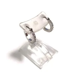 アクセサリー　フープピアス　ピアス　ラインストーン　シルバーカラー