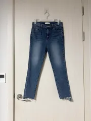 ルーフ 裾ポイント インディゴ デニム パンツ L