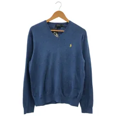 POLO RALPH LAUREN (ポロラルフローレン) ■ ① PIMA COTTON Vネックニット メンズ ブルー M
