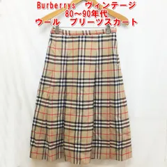 S012【希少】Burberrys　ヴィンテージ　ノバチェック　ウール　プリーツスカート　80～90年代　中古　/10