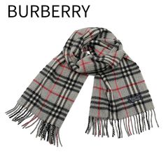 BURBERRY バーバリー カシミヤ100% ノバチェック 英国製 フリンジ