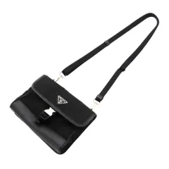 【中古】PRADA プラダ 2ZH108 トライアングルロゴ スマホケース Re-Nylon ブラック 黒 ナイロン ショルダーバッグ スマートフォンケース 斜め掛け ミニバッグ コンパクト A2601436 【無料ギフトラッピング承ります】