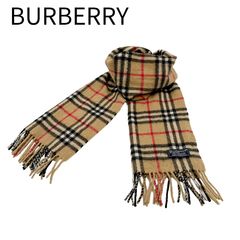 Q825 美品 バーバリー ノバチェック カシミヤ100% マフラー レディース