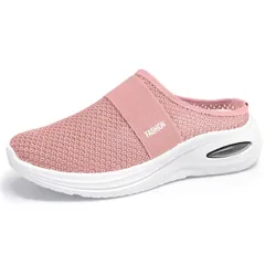 [レリカ] カジュアル 軽量 かかとなし スニーカー スリッポン ローファー キャンパス 履きやすい 通気性 シューズ レディース ナース ウォーキング 通気 性 学生 靴 可愛い お洒落 メッシュ サンダル 滑り止め 黒 白  [ピンク] [23.5 cm]