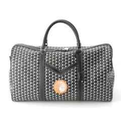 モワナ モノグラム レザー カスタムペイント ボストンバッグ モノクロ ブラック ホワイト オレンジ【中古】