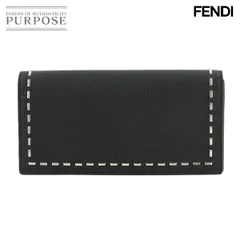 新品同様 フェンディ FENDI セレリア 二つ折り 長財布 レザー ブラック 7M0186 シルバー 金具 Selleria Wallet 90318053