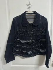 imakokoni girl TOKYO 東京 リー・カラ（カラ）森ガール ブラックデニム 丸襟 シャツジャケット