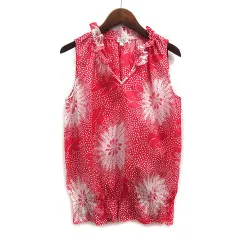 ポール&ジョー シスター PAUL&JOE SISTER バルーン ノースリーブ ブラウス 花柄 ドット レッド 赤 1のサムネイル