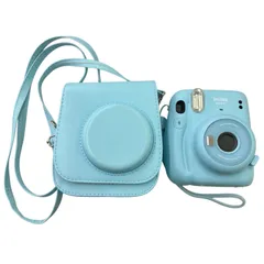 186000 通電確認のみ FUJIFILM フジフィルム instax mini 11 チェキ　インスタントカメラ　専用ケース付き　 スカイブルー