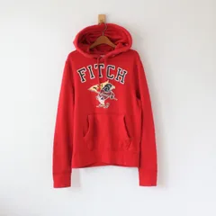 ABERCROMBIE & FITCH アバクロ パーカー 中国製 赤 S （w-2420406）