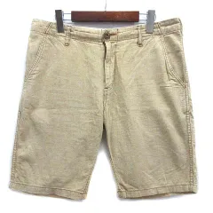 ジョンブル JOHNBULL ワークショーツ ショートパンツ リネン コットン ベージュ Lのサムネイル