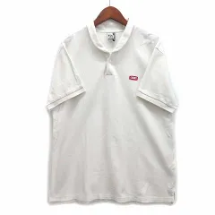 チャムス CHUMS カノコ ショールカラー ポロシャツ コットン ロゴ 半袖 ホワイト 白 L