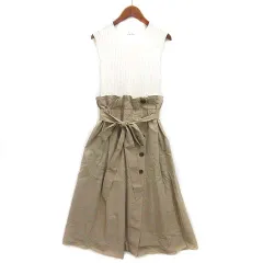 フレイアイディー FRAY I.D ニット ドッキング ロング ワンピース ノースリーブ オフホワイト ベージュ 0 FWNO191101