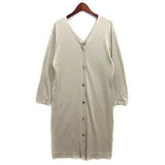 セオリーリュクス theory luxe コットン リネン サマーニット ロング カーディガン Vネック 長袖 SUMMER LINEN OFELIA ベージュ 38
