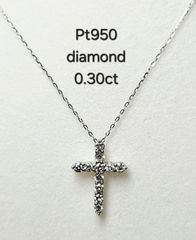 Pt900✝️ダイヤ1.01ctトップ✨Pt850ネックレス✨ダイヤ✝️素敵 