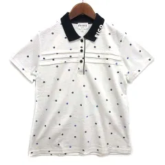 ピッコーネ PICONE クラブ ポロシャツ 惑星柄 ドット ハニカムメッシュ 半袖 ホワイト 白 1 ゴルフ