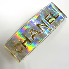 CHANEL シャネル バレッタ 髪留め クリア×ゴールド金具 97A