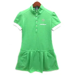 パーリーゲイツ PEARLY GATES モックネック ワンピース ワッフル ストレッチ 半袖 ライトグリーン 0 ゴルフ