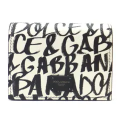DOLCE&GABBANA カードホルダー カードケース レザー ホワイト×ブラック BP1643